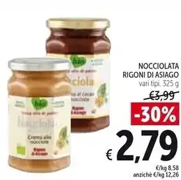 Spazio Conad Rigoni di asiago nocciolata offerta