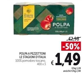 Spazio Conad Le stagioni d'italia polpa a pezzettoni offerta