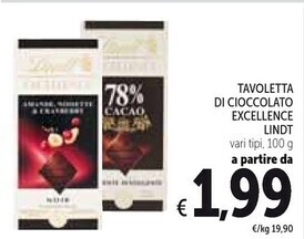 Spazio Conad Lindt cioccolato offerta