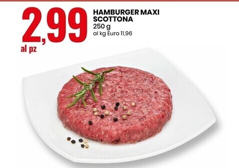 Eurospin Hamburger maxi scottona offerta