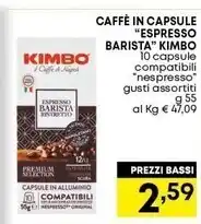 Pam Kimbo caffe in caspule espresso offerta