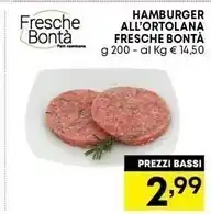 Pam Fresche bonta hamburger all'ortolana offerta