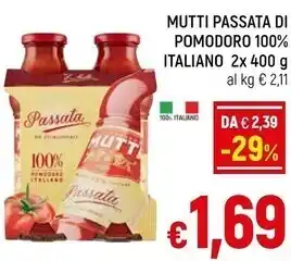 A&O Mutti passata di pomodoro 100 % italiano offerta