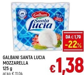 Galbani santa lucia mozzarella 125 g