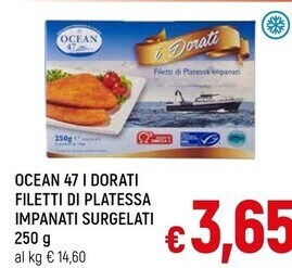 A&O Ocean 47 i dorati filetti di platessa impanati surgelati offerta