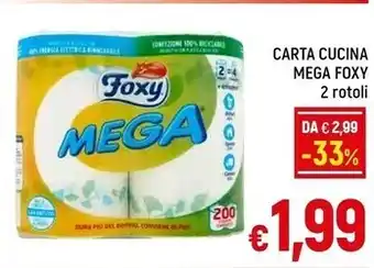A&O Foxy carta cucina mega 2 rotoli offerta