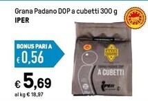 Iper La Grande Iper grana padano dop a cubetti offerta