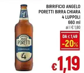 A&O Angelo poretti birrificio birra chiara 4 luppoli offerta