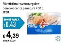 Iper filetti di merluzzo surgelati con croccante panatura