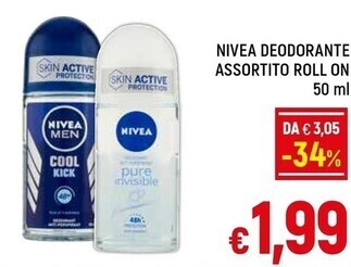A&O Nivea deodorante assortito roll on offerta