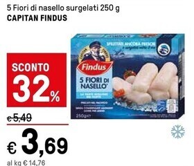 Iper La Grande Findus 5 fiori di nasello surgelati offerta