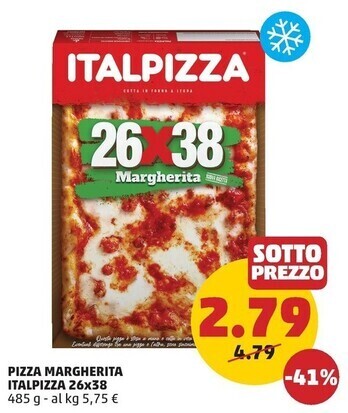 PENNY Italpizza pizza margherita 26x38 offerta