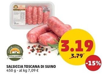 PENNY Sapor di cascina salsiccia toscana di suino offerta