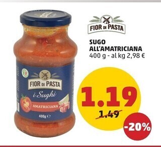 PENNY Fior di pasta sugo all'amatriciana offerta