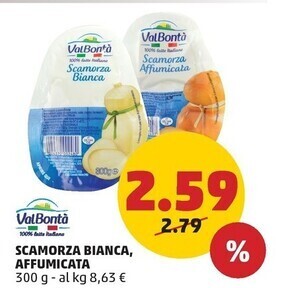 Valbontà scamorza bianca, affumicata