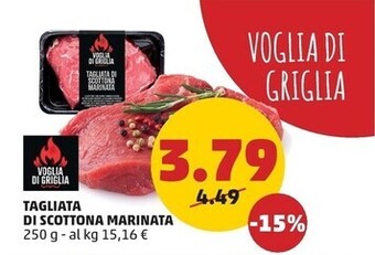 PENNY Voglia di griglia tagliata di scottona marinata offerta