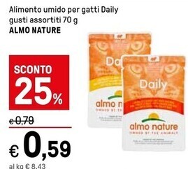 Iper La Grande Almo nature alimento umido per gatti daily gusti assortiti offerta