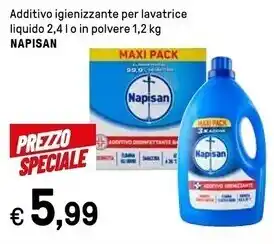 Iper La Grande Napisan additivo igienizzante per lavatrice liquido offerta