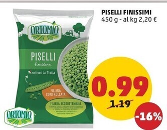 PENNY Ortomio piselli finissimi offerta