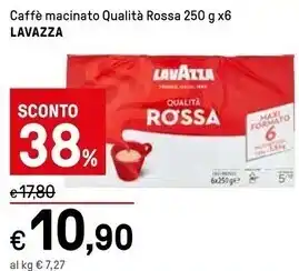 Iper La Grande Lavazza caffè macinato qualità rossa offerta