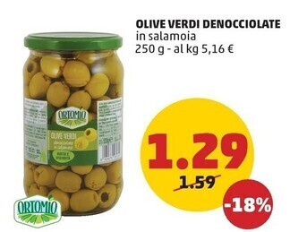PENNY Ortomio olive verdi denocciolate offerta