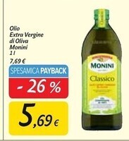 Carrefour Market Monini olio extra vergine di oliva 1 l offerta
