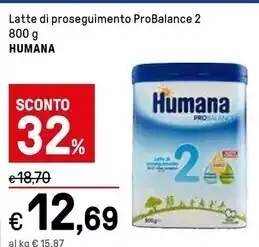 Iper La Grande Humana latte di proseguimento probalance 2 offerta