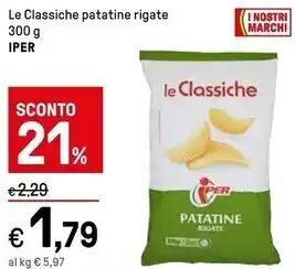Iper La Grande Iper le classiche patatine rigate offerta