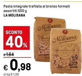 La molisana pasta integrale trafilata al bronzo formati assortiti