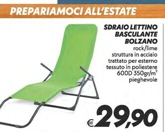 Iper Super Conveniente Sdraio lettino basculante bolzano offerta