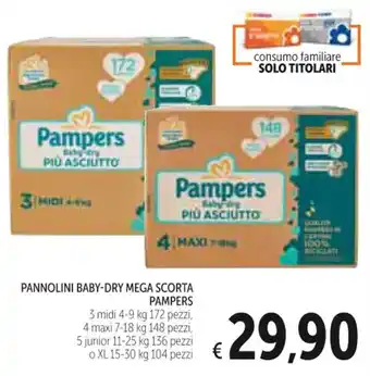 Spazio Conad PANNOLINI BABY-DRY MEGA SCORTA PAMPERS offerta