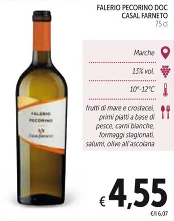 Spazio Conad FALERIO PECORINO DOC CASAL FARNETO 75 cl offerta