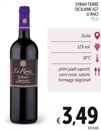 SYRAH TERRE SICILIANE IGT LI RACI 75 cl