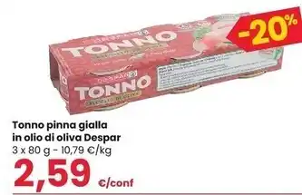 Interspar Pinna tonno gialla in olio di oliva offerta