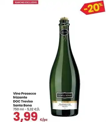 Interspar Santa bona vino prosecco frizzante doc treviso offerta