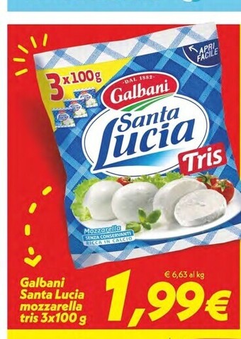 Iper Super Conveniente Galbani santa lucia mozzarella tris offerta