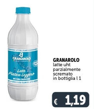 Gourmet Déco Granarolo latte uht parzialmente scremato in bottiglia offerta