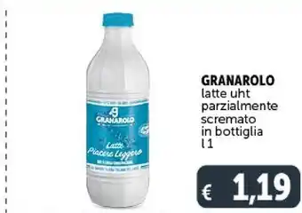 Gourmet Déco Granarolo latte uht parzialmente scremato in bottiglia l 1 offerta