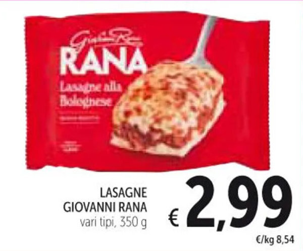 Spazio Conad LASAGNE GIOVANNI RANA 350 g offerta