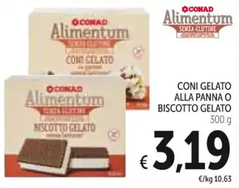 Spazio Conad CONI GELATO ALLA PANNA O BISCOTTO GELATO 300 g offerta