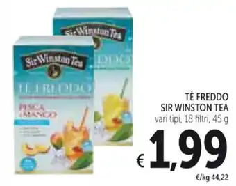 Spazio Conad TÈ FREDDO SIR WINSTON TEA vari tipi, 18 filtri, 45 g offerta