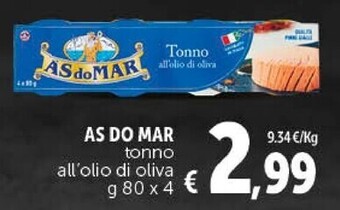 Gourmet Déco Asdomar tonno all'olio di oliva offerta