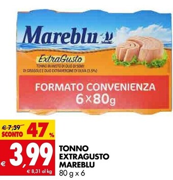 Tigros Mareblu tonno extragusto offerta