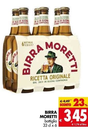 Tigros Moretti birra offerta