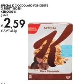 Bennet Kelloggs special k cioccolato fondente o frutti rossi offerta