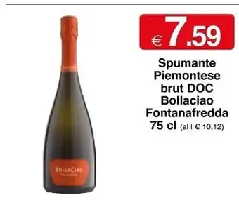 Sì con te Fontanafredda spumante piemontese brut doc bollaciao offerta