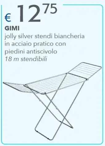 Acqua & Sapone GIMI jolly silver stendi biancheria in acciaio pratico con piedini antiscivolo 18 m stendibili offerta