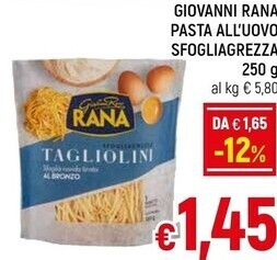 A&O Giovanni rana pasta all'uovo sfogliagrezza 250 g offerta