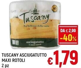 A&O Tuscany asciugatutto 2 maxi rotoli offerta