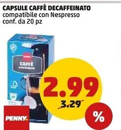 PENNY Capsule caffè decaffeinato offerta